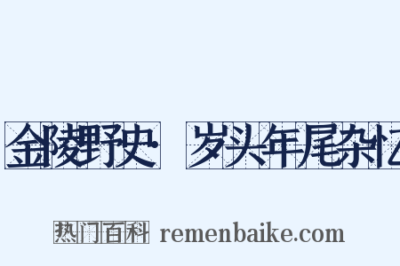 金陵野史·岁头年尾杂忆是什么意思的图片